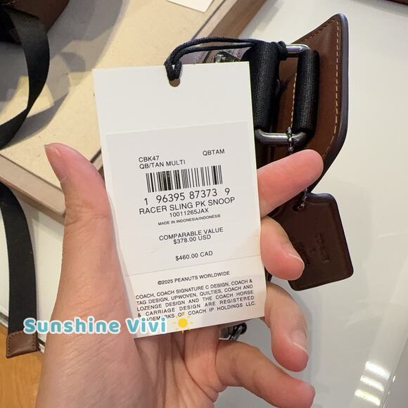 NWT Coach X Peanuts Racer Sling Pack in Signature Canvas With Snoopy Print CBK47 - Picture 4 of 10